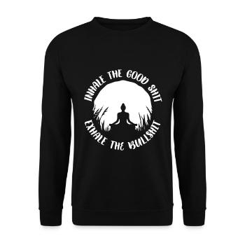 Méditation, Zen Yoga et Pilates - Sweat-shirt Unisexe - noir - Devant - Alina (178cm) & Michal (187cm)