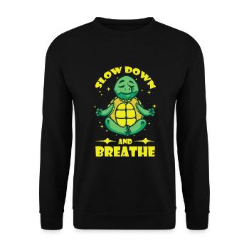 Méditation, Zen Yoga et Pilates - Sweat-shirt Unisexe - noir - Devant - Alina (178cm) & Michal (187cm)