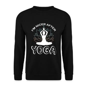 Méditation, Zen Yoga et Pilates - Sweat-shirt Unisexe - noir - Devant - Alina (178cm) & Michal (187cm)