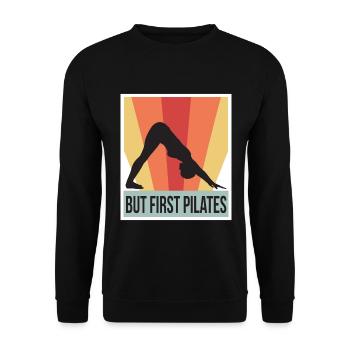 Meditation, Zen Yoga und Pilates - Unisex Pullover - Schwarz - Vorne - Alina (178cm) & Michal (187cm)
