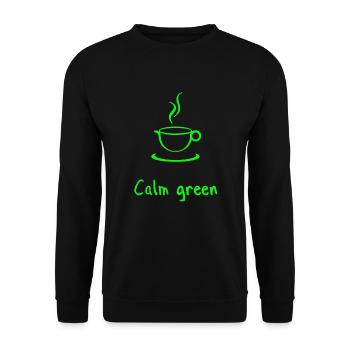 Kaffee und Entspannung - Unisex Pullover - Schwarz - Vorne - Alina (178cm) & Michal (187cm)