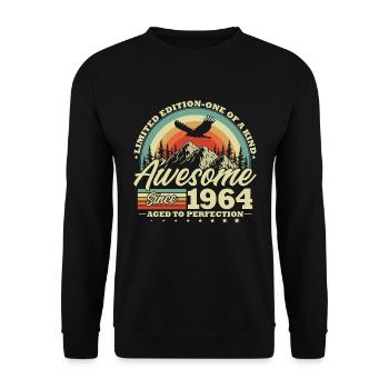 1964 Jahrgang Vintage Geburtstag Geschenk Retro - Unisex Pullover - Schwarz - Vorne - Alina (178cm) & Michal (187cm)