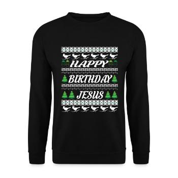 Joyeux Noël et Joyeux réveillon de Noël - Sweat-shirt Unisexe - noir - Devant - Alina (178cm) & Michal (187cm)
