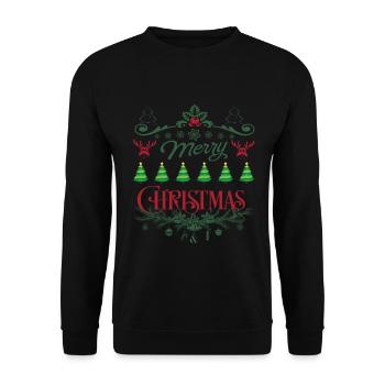 Frohes Fest an Weihnachten - Unisex Pullover - Schwarz - Vorne - Alina (178cm) & Michal (187cm)