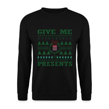 Frohes Fest an Weihnachten - Unisex Pullover - Schwarz - Vorne - Alina (178cm) & Michal (187cm)