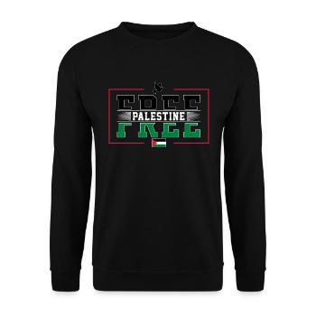 Free Palestine - Unisex Pullover - Schwarz - Vorne - Alina (178cm) & Michal (187cm)