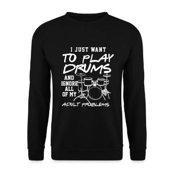 Cadeaux batterie tambour batteur cadeau de batteur - Sweat-shirt Unisexe - noir - Devant - Alina (178cm) & Michal (187cm)
