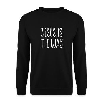 Jesus Is The Way - Christian Quotes - Unisex Sweatshirt - black - Front - Alina (178cm) & Michal (187cm)