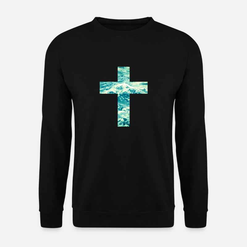 Croix chrétienne d’eau vive - Sweat-shirt Unisexe - noir