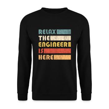 Relax The Engineer for Engineers - Unisex Sweatshirt - black - Front - Alina (178cm) & Michal (187cm)