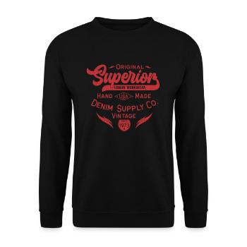 Original Superior Urban Workwear Vintage Denim - Unisex Pullover - Schwarz - Vorne - Alina (178cm) & Michal (187cm)