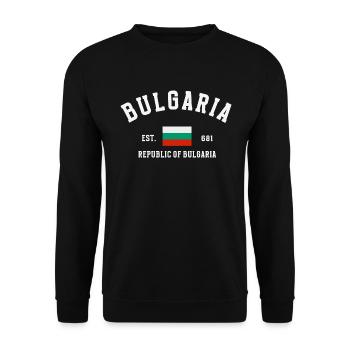 Bulgaria est 681 - Unisex Sweatshirt - black - Front - Alina (178cm) & Michal (187cm)