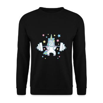 Unicorn Workout Unicorn Gym Sort - Sweat-shirt Unisexe - noir - Devant - Alina (178cm) & Michal (187cm)