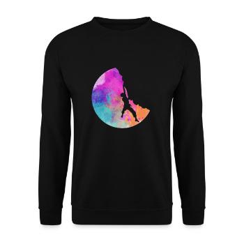 Bouldering climbing mountains mountaineering climbers - Unisex Sweatshirt - black - Front - Alina (178cm) & Michal (187cm)