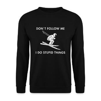 Ski skiing ski vacation ski slope skier mountains - Unisex Sweatshirt - black - Front - Alina (178cm) & Michal (187cm)