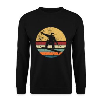 Snowboard Snowboarder Snowboarden Retro Vintage - Unisex Pullover - Schwarz - Vorne - Alina (178cm) & Michal (187cm)