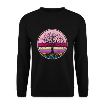 Meditation Yoga Chakra Pilates Baum des Lebens - Unisex Pullover - Schwarz - Vorne - Alina (178cm) & Michal (187cm)