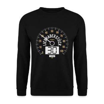 30 JAHRE TACHO 1993 OLDTIMER 30. GEBURTSTAG - Unisex Pullover - Schwarz - Vorne - Alina (178cm) & Michal (187cm)