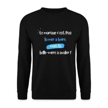 Belle-mère citation humoristique - Sweat-shirt Unisexe - noir - Devant - Alina (178cm) & Michal (187cm)