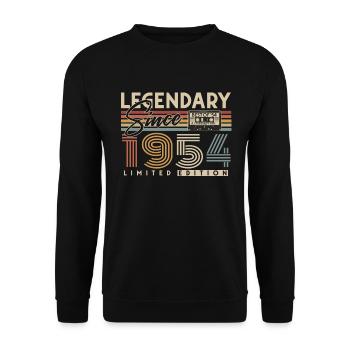 Legendary Since 1954 Vintage Retro Birthday - Unisex Sweatshirt - black - Front - Alina (178cm) & Michal (187cm)