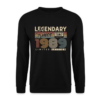 Legendary Since 1989 Vintage Retro Birthday - Unisex Sweatshirt - black - Front - Alina (178cm) & Michal (187cm)