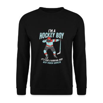 Dabbing Hockey Boy Gift - Unisex Sweatshirt - black - Front - Alina (178cm) & Michal (187cm)