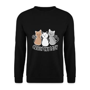 Crazy Cat Lady - Unisex Sweatshirt - black - Front - Alina (178cm) & Michal (187cm)
