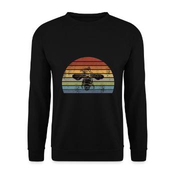 Bee Honeybee Retro - Unisex Sweatshirt - black - Front - Alina (178cm) & Michal (187cm)