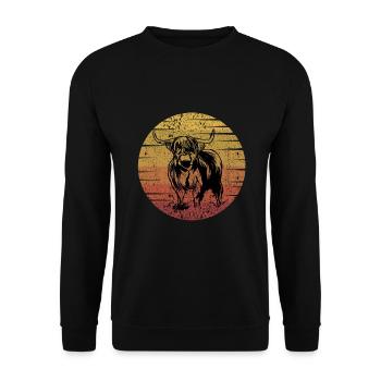 Scottish Highland Cattle - Unisex Sweatshirt - black - Front - Alina (178cm) & Michal (187cm)