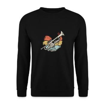 Trompete - Unisex Pullover - Schwarz - Vorne - Alina (178cm) & Michal (187cm)