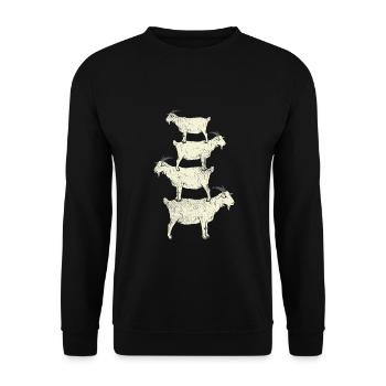Chèvres Animaux domestiques - Sweat-shirt Unisexe - noir - Devant - Alina (178cm) & Michal (187cm)