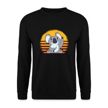 Koala Bear Retro - Unisex Sweatshirt - black - Front - Alina (178cm) & Michal (187cm)