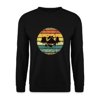 Vintage Retro Camping Camping Tentes - Sweat-shirt Unisexe - noir - Devant - Alina (178cm) & Michal (187cm)