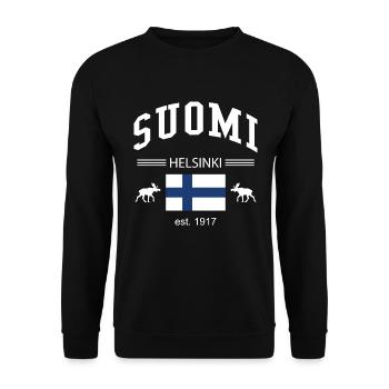 Finnland - Unisex Pullover - Schwarz - Vorne - Alina (178cm) & Michal (187cm)