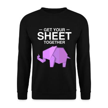 Japanese origami design and kirigami origami - Unisex Sweatshirt - black - Front - Alina (178cm) & Michal (187cm)