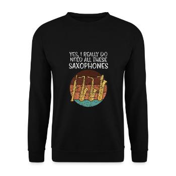 Saxophone types - Unisex Sweatshirt - black - Front - Alina (178cm) & Michal (187cm)