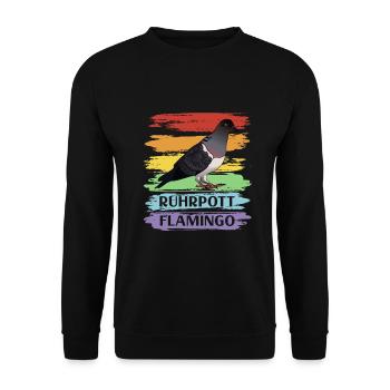 Flamant rose de Ruhrpott - Sweat-shirt Unisexe - noir - Devant - Alina (178cm) & Michal (187cm)