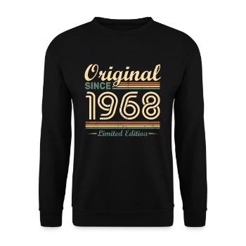 Original 1968 Vintage cadeau d'Anniversaire Rétro - Sweat-shirt Unisexe - noir - Devant - Alina (178cm) & Michal (187cm)