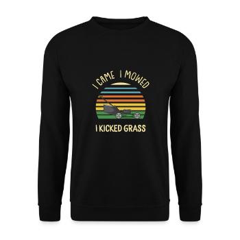 Entretien de la pelouse tondre la pelouse - Sweat-shirt Unisexe - noir - Devant - Alina (178cm) & Michal (187cm)