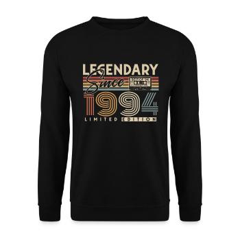 Legendary Since 1994 Vintage Retro Birthday - Unisex Sweatshirt - black - Front - Alina (178cm) & Michal (187cm)