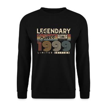 Legendary Since 1999 Vintage Retro Birthday - Unisex Sweatshirt - black - Front - Alina (178cm) & Michal (187cm)
