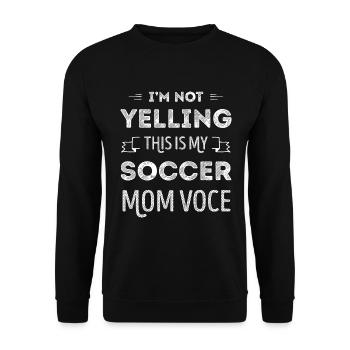 Funny Soccer Mom Voice - Unisex Sweatshirt - black - Front - Alina (178cm) & Michal (187cm)