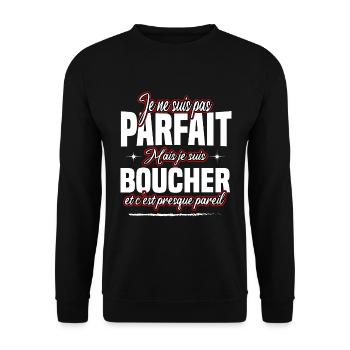 Boucher - Sweat-shirt Unisexe - noir - Devant - Alina (178cm) & Michal (187cm)