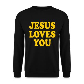 Jesus loves you - Sweat-shirt Unisexe - noir - Devant - Alina (178cm) & Michal (187cm)