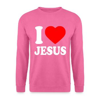 I love jesus - Sweat-shirt Unisexe - rose - Devant