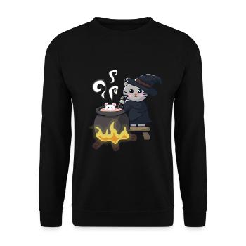 Witch brews Halloween a potion - Unisex Sweatshirt - black - Front - Alina (178cm) & Michal (187cm)