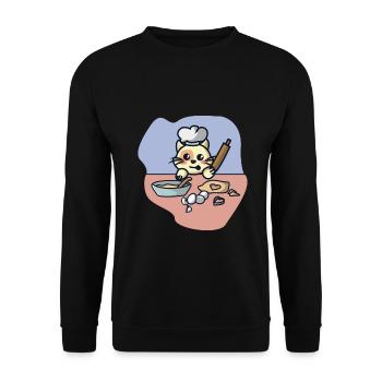 Faire cuire le chat tout en biscuit - Sweat-shirt Unisexe - noir - Devant - Alina (178cm) & Michal (187cm)