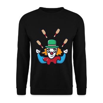 Jonglieren Jongleur Zirkus Clown - Unisex Pullover - Schwarz - Vorne - Alina (178cm) & Michal (187cm)