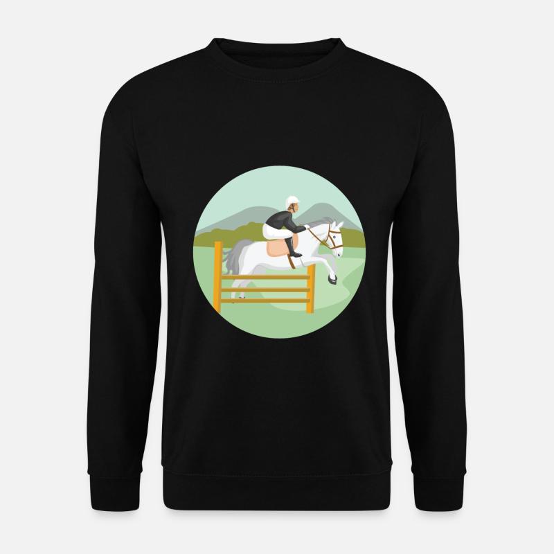 Springreiten Pferd - Unisex Pullover - Schwarz
