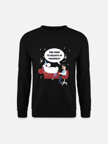 Licorne chez le psychologue psychologue - Sweat-shirt Unisexe - noir
